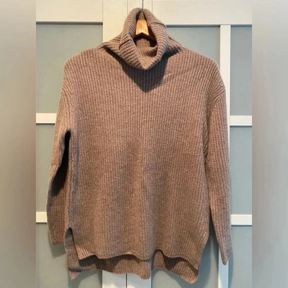 Nordstrom Women's‎ Signature Funnel Neck Tunic Lux Sweater 100% Cashmere S NWOT - Picture 3 of 11